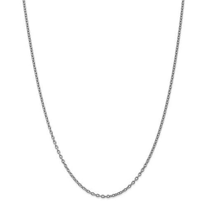 14k white gold 2.4mm cable bracelet anklet choker necklace pendant chain