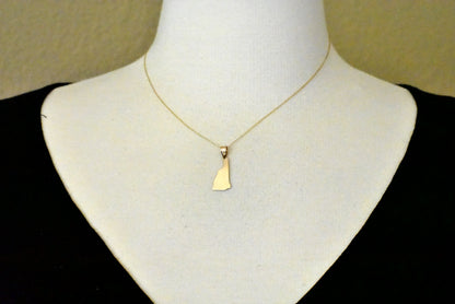 14k gold or sterling silver new hampshire nh state map pendant charm personalized monogram