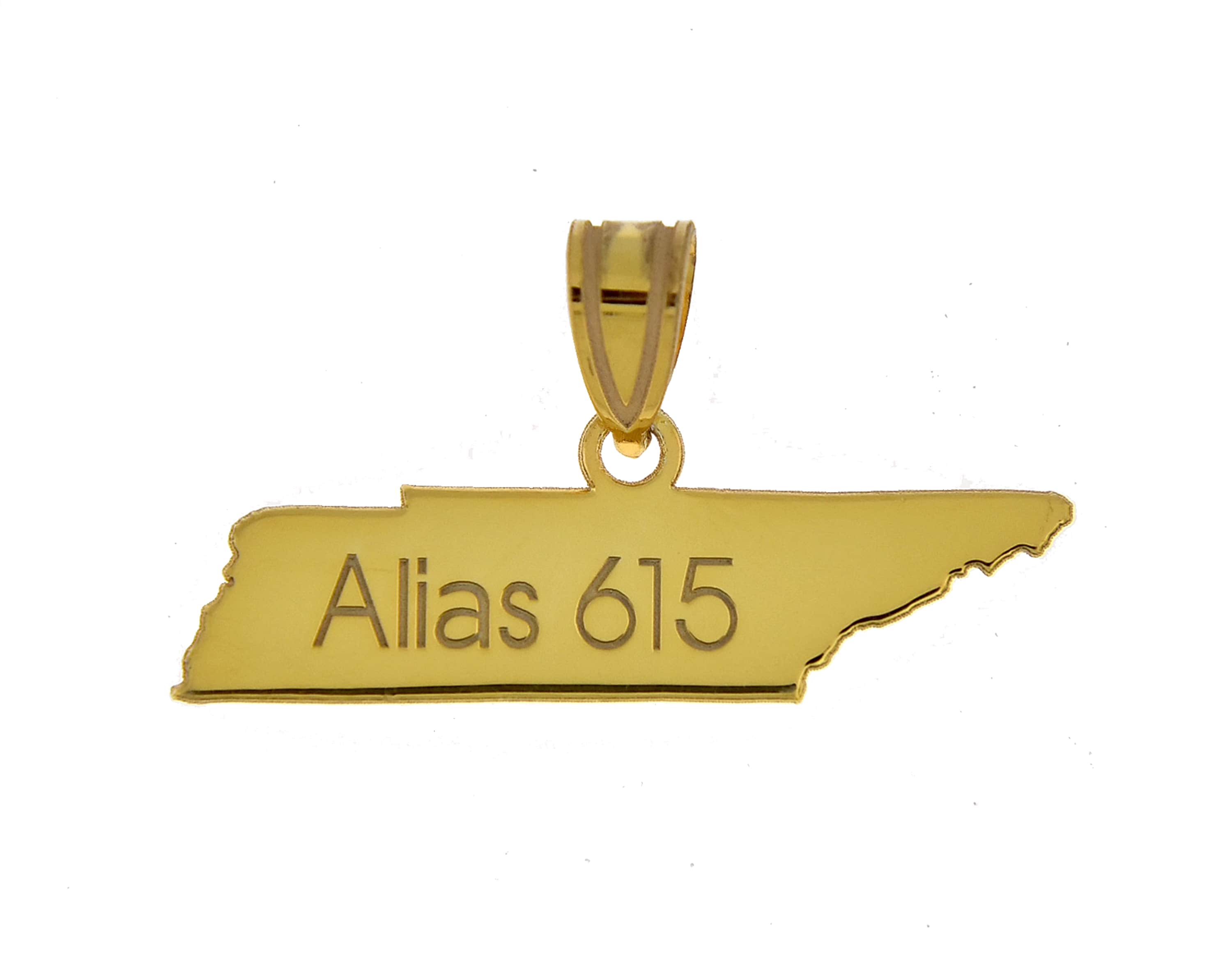 14K Gold or Sterling Silver Tennessee TN State Map Pendant Charm Personalized Monogram
