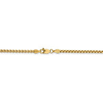Load image into Gallery viewer, 14K Yellow Gold 2.45mm Round Box Bracelet Anklet Choker Necklace Pendant Chain Lobster Clasp
