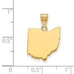 Kép betöltése a galériamegjelenítőbe: 14K Gold or Sterling Silver Ohio OH State Map Pendant Charm Personalized Monogram
