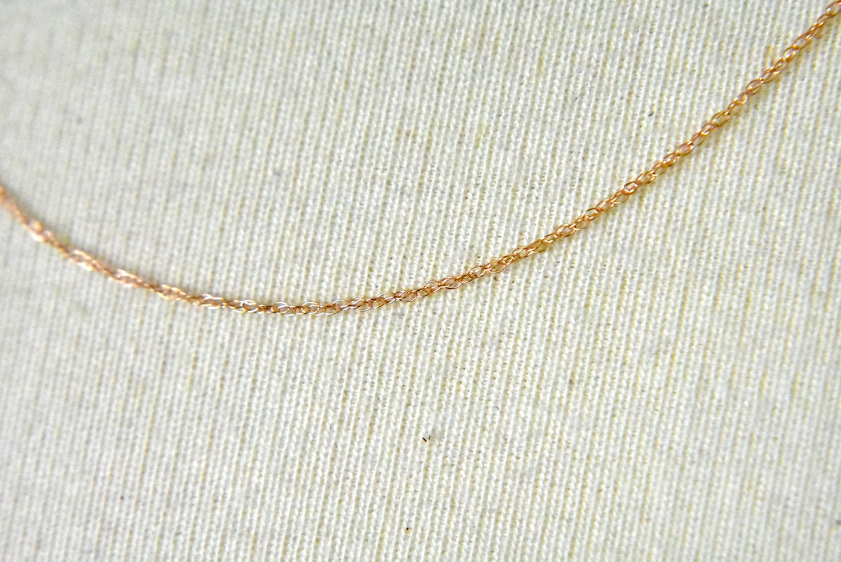 14k rose gold 0.50mm thin cable rope choker necklace pendant chain