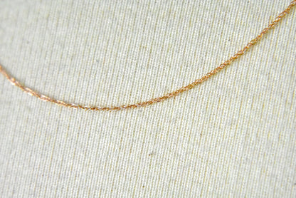 14k rose gold 0.50mm thin cable rope choker necklace pendant chain