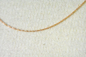 14k Rose Gold 0.50mm Thin Cable Rope Choker Necklace Pendant Chain