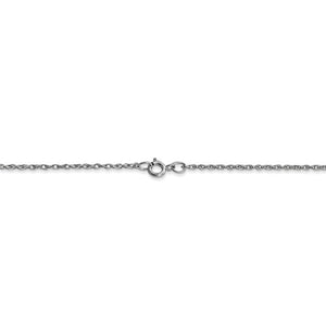 10K White Gold 0.95mm Cable Rope Choker Necklace Pendant Chain Spring Ring Clasp