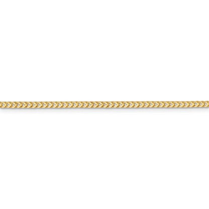 14k yellow gold 2mm franco bracelet anklet choker necklace pendant chain