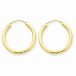 Load image into Gallery viewer, 14k Yellow Gold Round Endless Hoop Earrings 17mm x 2mm
