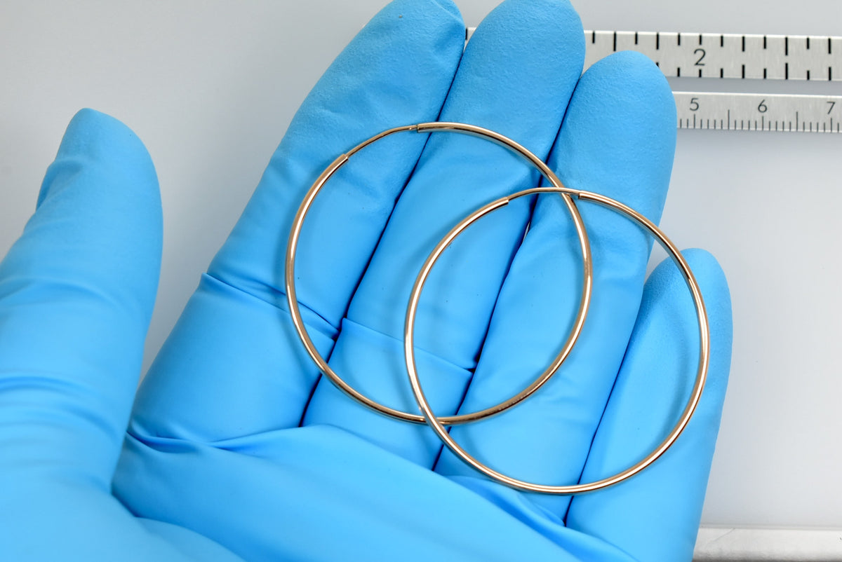 14k rose gold classic endless round hoop earrings 40mm x 1.5mm