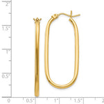 Lataa kuva Galleria-katseluun, 14k Yellow Gold Large Oval Tube Hoop Earrings 40mm x 17mm x 2mm
