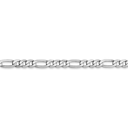 14k white gold 4mm figaro bracelet anklet choker necklace pendant chain