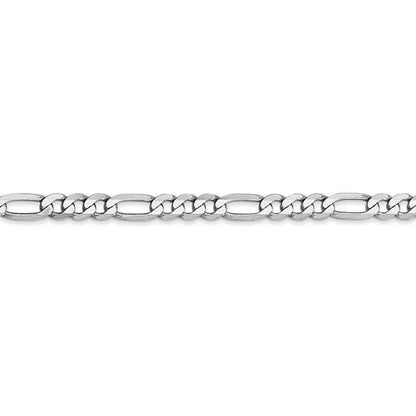 14k white gold 4mm figaro bracelet anklet choker necklace pendant chain