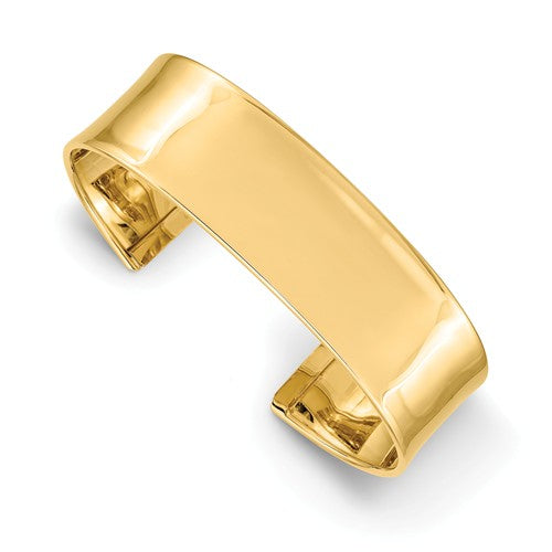 14k solid yellow gold 17mm cuff bangle bracelet engraved personalized monogram name initials