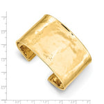 Lataa kuva Galleria-katseluun, 14K Solid Yellow Gold 36mm Polished Hammered Cuff Bangle Bracelet
