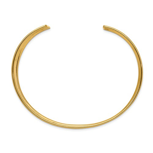 14k solid yellow gold 17mm polished hammered cuff bangle bracelet