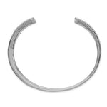 Load image into Gallery viewer, 14K Solid White Gold 36mm Polished Hammered Cuff Bangle Bracelet
