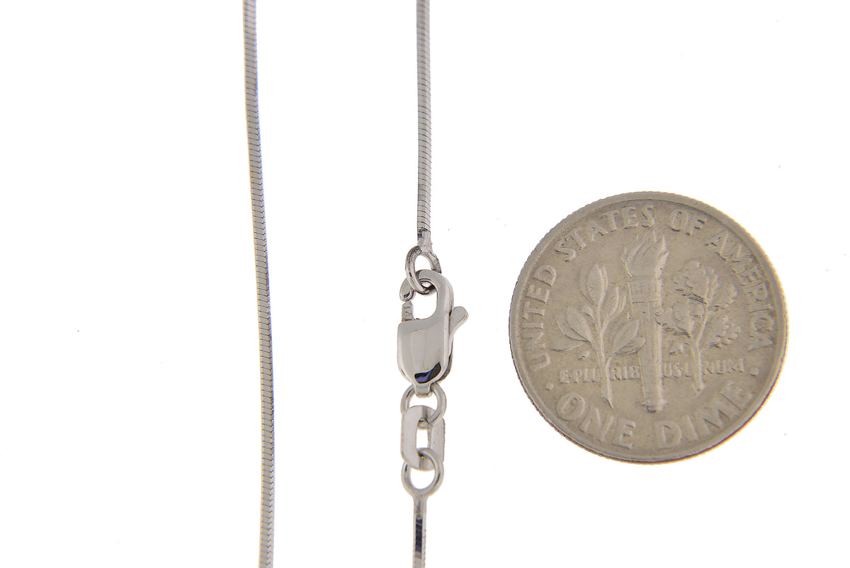 14k white gold 1mm octagonal snake bracelet anklet choker necklace pendant chain