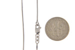 Indlæs billede til gallerivisning 14K White Gold 1mm Octagonal Snake Bracelet Anklet Choker Necklace Pendant Chain
