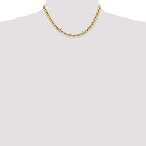 14K Solid Yellow Gold 5.5mm Diamond Cut Rope Bracelet Anklet Choker Necklace Pendant Chain