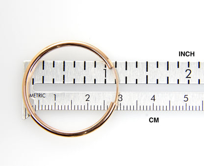 14k rose gold classic endless round hoop earrings 28mm x 2mm