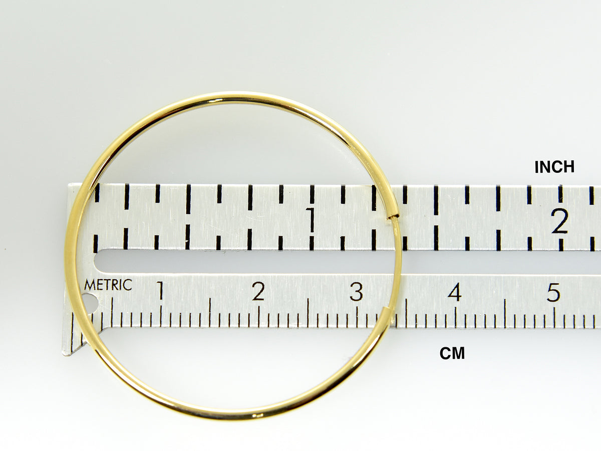 14k yellow gold classic endless round hoop earrings 30mm x 1.5mm