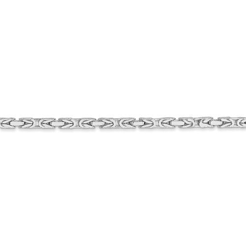 14k white gold 2mm byzantine bracelet anklet choker necklace pendant chain