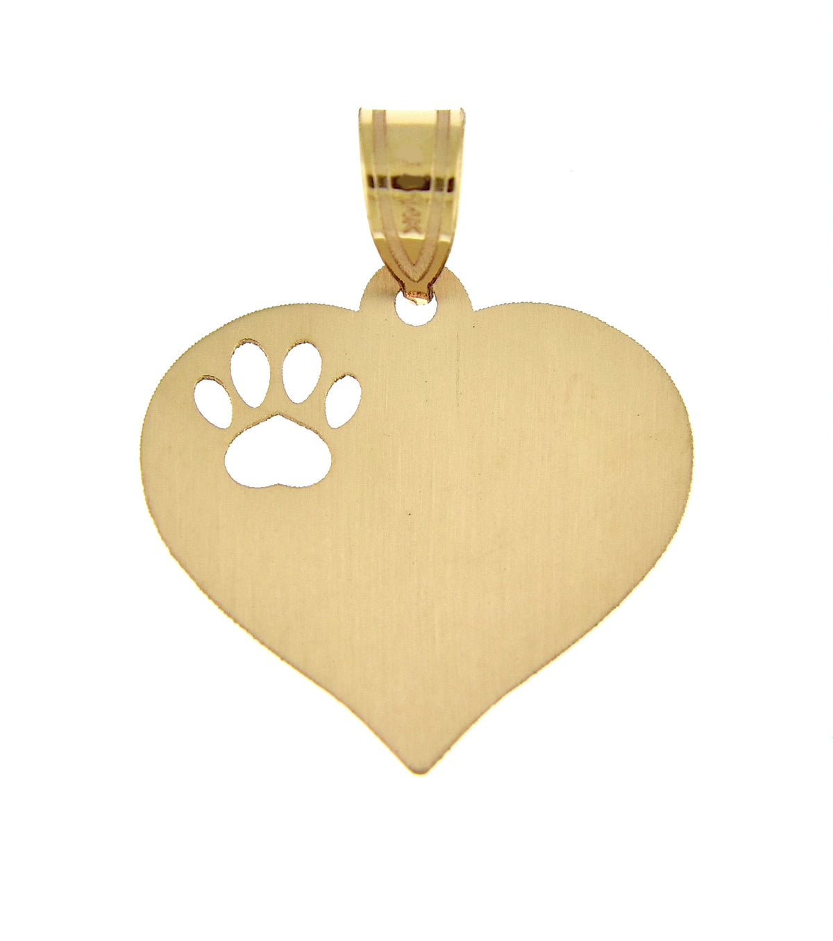 14k 10k yellow rose white gold or sterling silver paw print cut out personalized pendant charm
