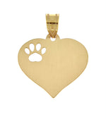 Load image into Gallery viewer, 14k 10k Yellow Rose White Gold or Sterling Silver Paw Print Cut Out Personalized Pendant Charm

