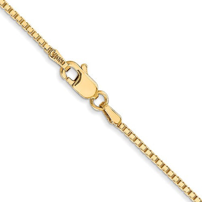 10k yellow gold 1.25mm polished box bracelet anklet choker pendant necklace chain