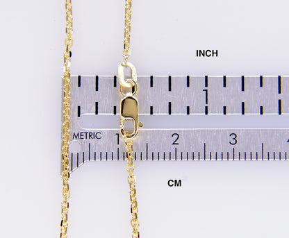 14k yellow gold 1.45mm diamond cut cable bracelet anklet choker necklace pendant chain