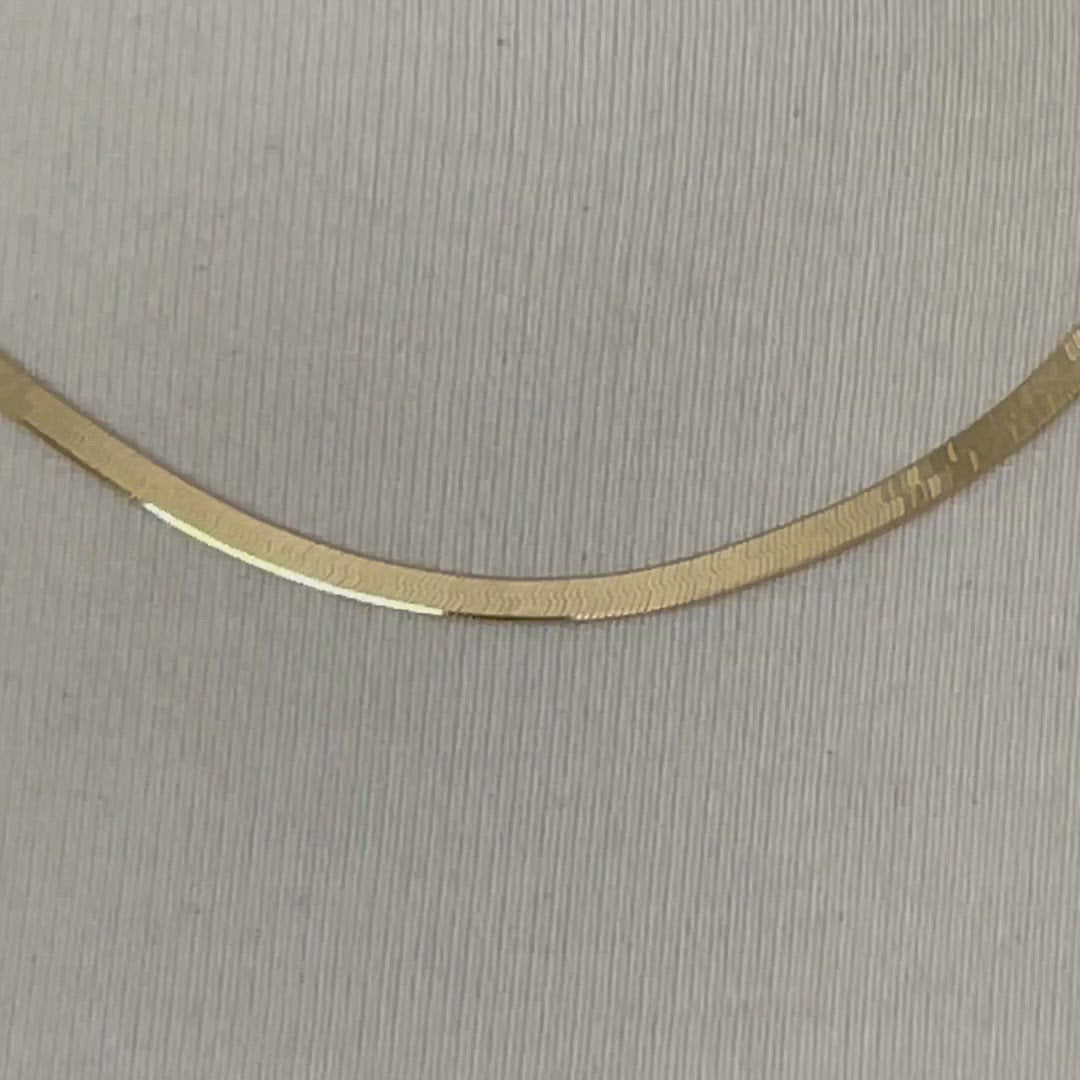 14k Yellow Gold 3mm Silky Herringbone Bracelet Anklet Choker Necklace Pendant Chain