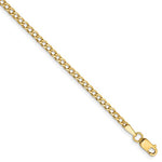 將圖片載入圖庫檢視器 14K Yellow Gold 2.5mm Curb Link Bracelet Anklet Choker Necklace Pendant Chain
