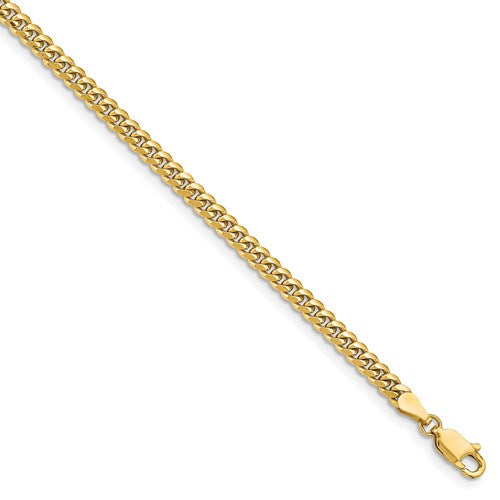 14K Yellow Gold 3.5mm Miami Cuban Link Bracelet Anklet Choker Necklace Pendant Chain