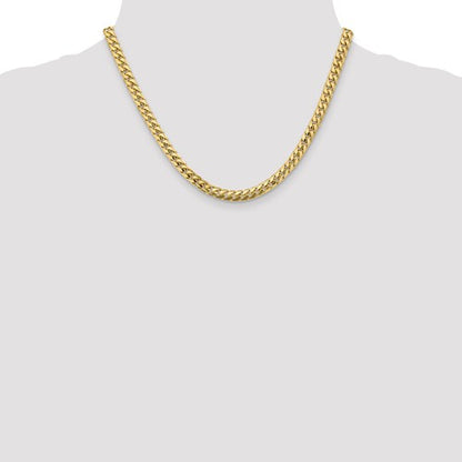14k yellow gold 5.5mm miami cuban link bracelet anklet choker necklace pendant chain