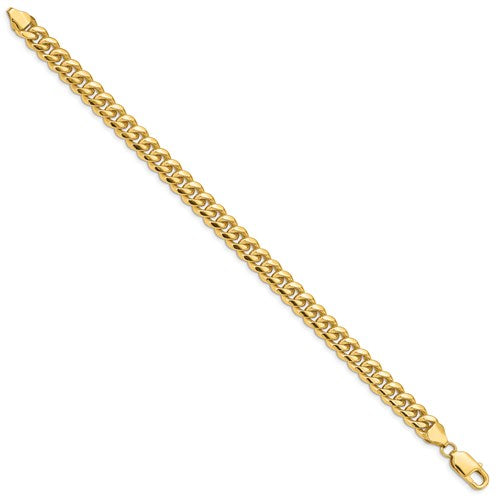 14K Yellow Gold 6.75mm Miami Cuban Link Bracelet Anklet Choker Necklace Pendant Chain