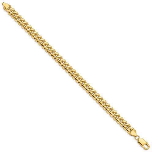 14k yellow gold 6.75mm miami cuban link bracelet anklet choker necklace pendant chain