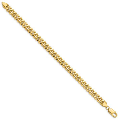 14k yellow gold 6.75mm miami cuban link bracelet anklet choker necklace pendant chain