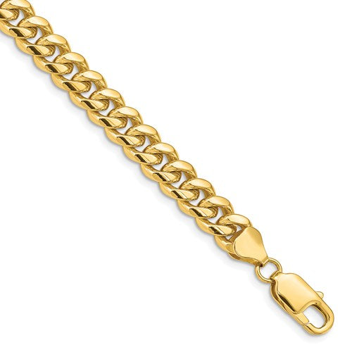 14K Yellow Gold 6.75mm Miami Cuban Link Bracelet Anklet Choker Necklace Pendant Chain