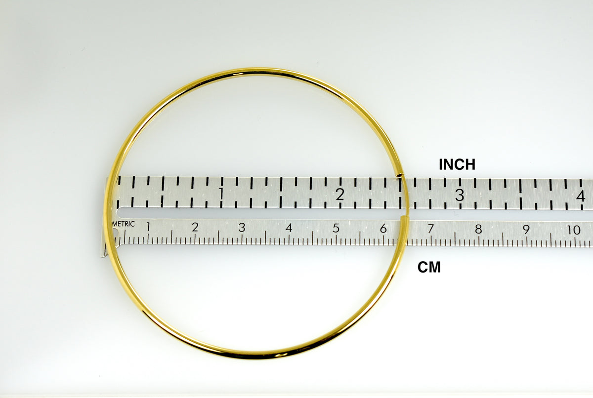 14k yellow gold round endless hoop earrings 64mm x 2mm