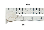Indlæs billede til gallerivisning 14K White Gold 12mm Round Disc Pendant Charm Letter Initial Engraved Personalized Monogram
