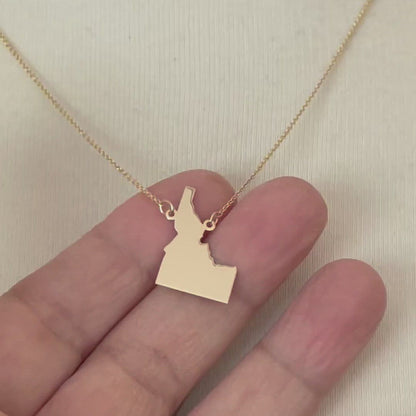 14K Gold or Sterling Silver Idaho ID State Name Necklace Personalized Monogram