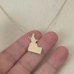 Load and play video in Gallery viewer, 14K Gold or Sterling Silver Idaho ID State Name Necklace Personalized Monogram
