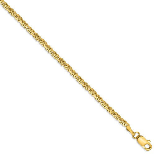 14k solid yellow gold 2mm byzantine bracelet anklet necklace choker pendant chain