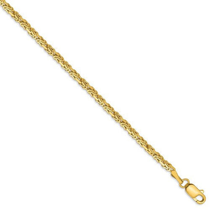 14k solid yellow gold 2mm byzantine bracelet anklet necklace choker pendant chain