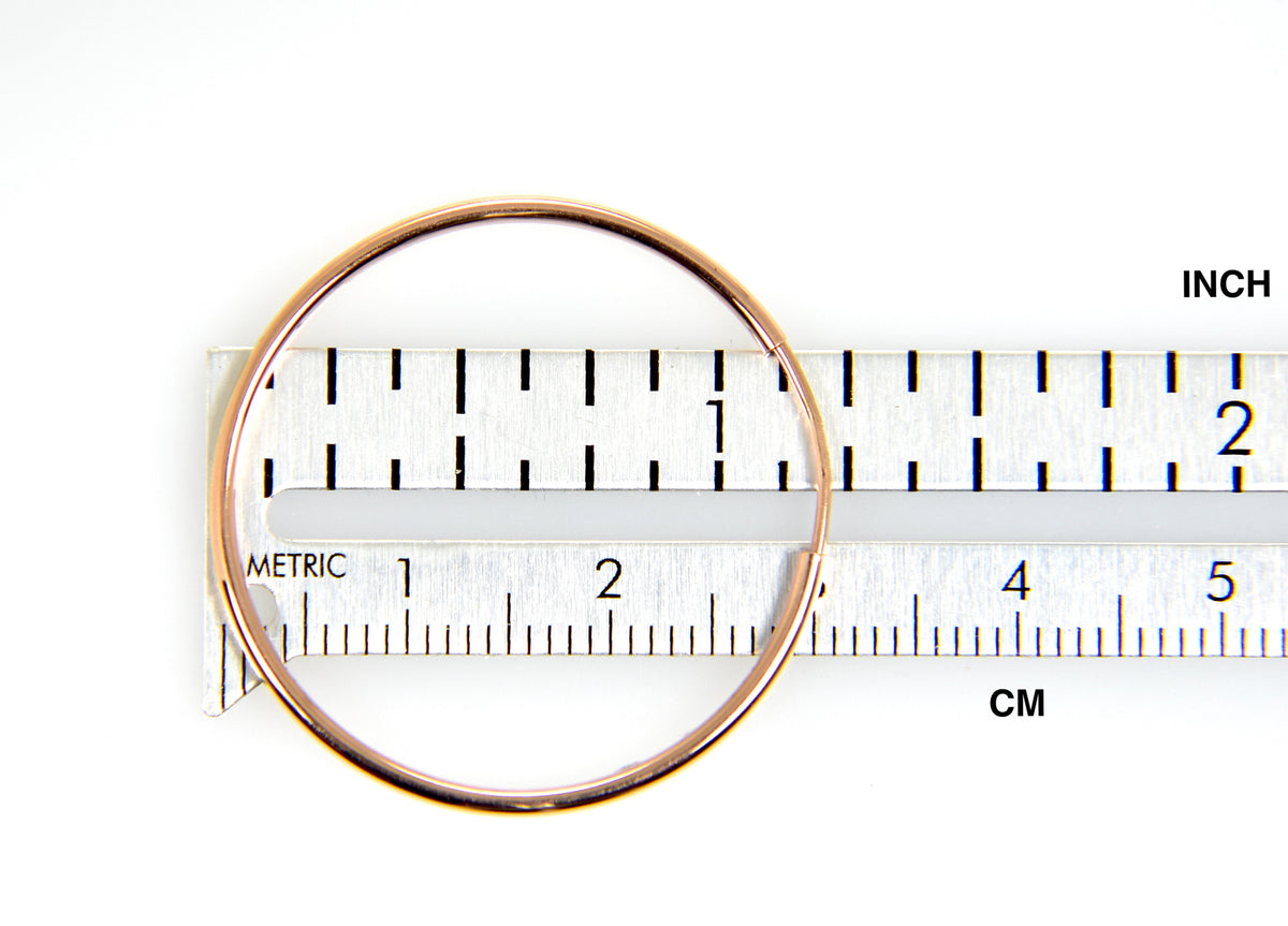 14k rose gold classic endless round hoop earrings 30mm x 1.5mm