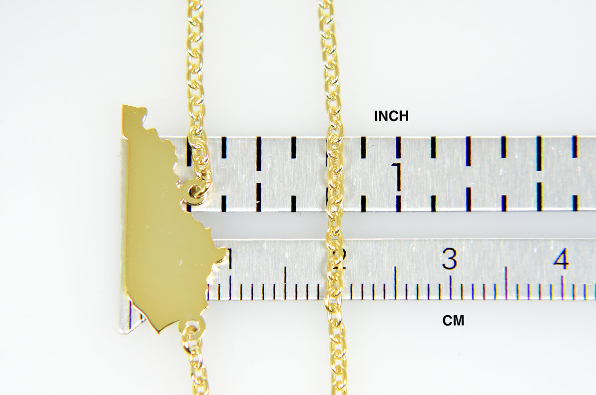 14k gold or sterling silver kentucky ky state name necklace personalized monogram