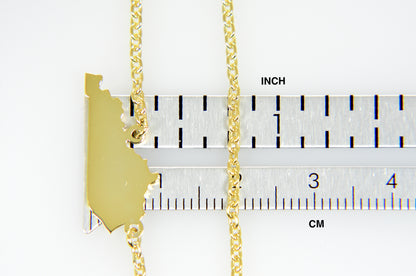 14k gold or sterling silver kentucky ky state name necklace personalized monogram