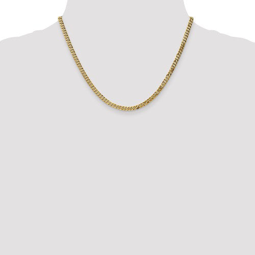 14k yellow gold 3.2mm beveled curb link bracelet anklet choker necklace pendant chain