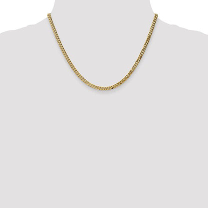 14k yellow gold 3.2mm beveled curb link bracelet anklet choker necklace pendant chain