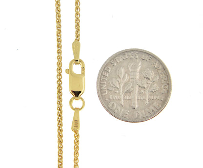 10k yellow gold 1.25mm spiga bracelet anklet choker necklace pendant chain lobster clasp