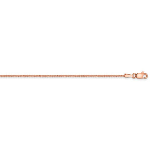 14k Rose Gold 1.25mm Wheat Spiga Bracelet Anklet Necklace Pendant Chain